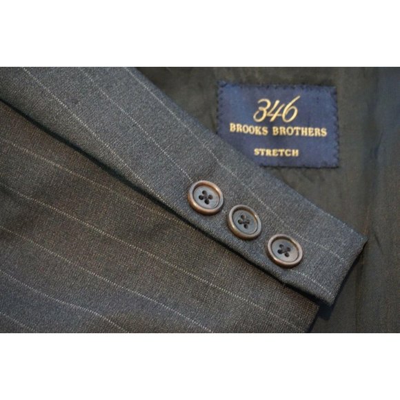 Brooks Brothers Gray Striped Wool Blend 2 Pc Suit